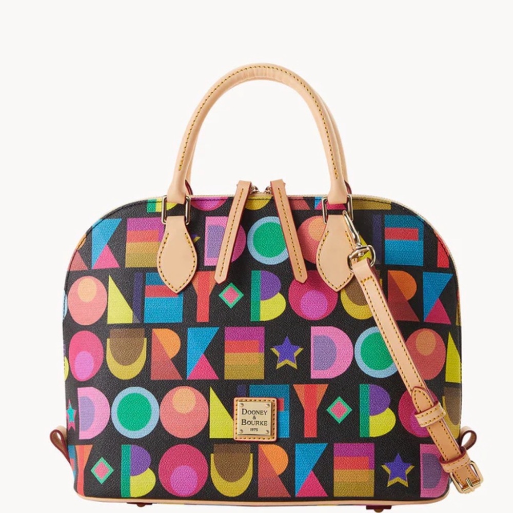 Dooney & Bourke Art Deco Geena Satchel Black Color